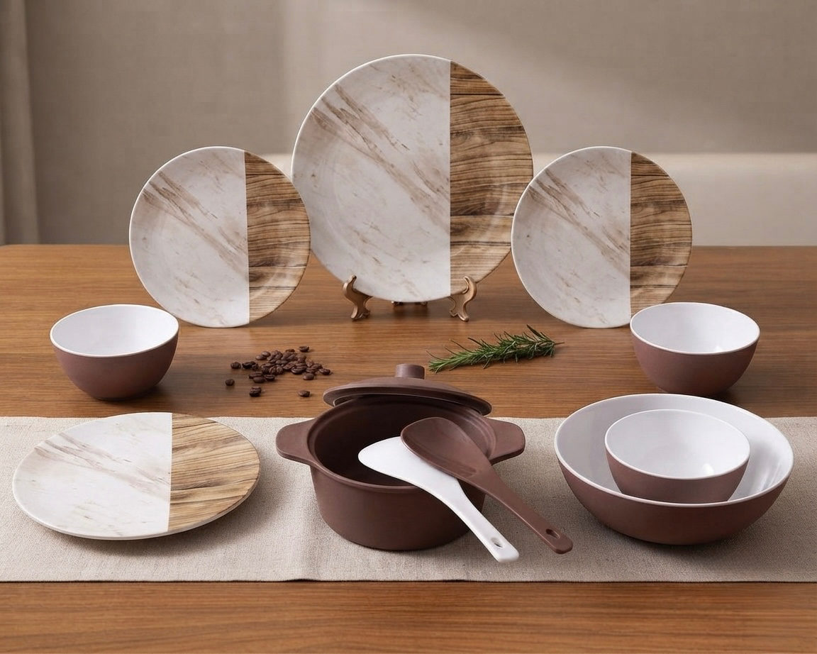 طقم ميلامين مدور كود 1330 - Premium Melamine Set