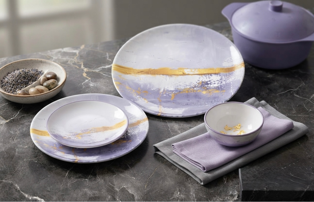 طقم ميلامين مدور كود 1570 - Premium Melamine Set
