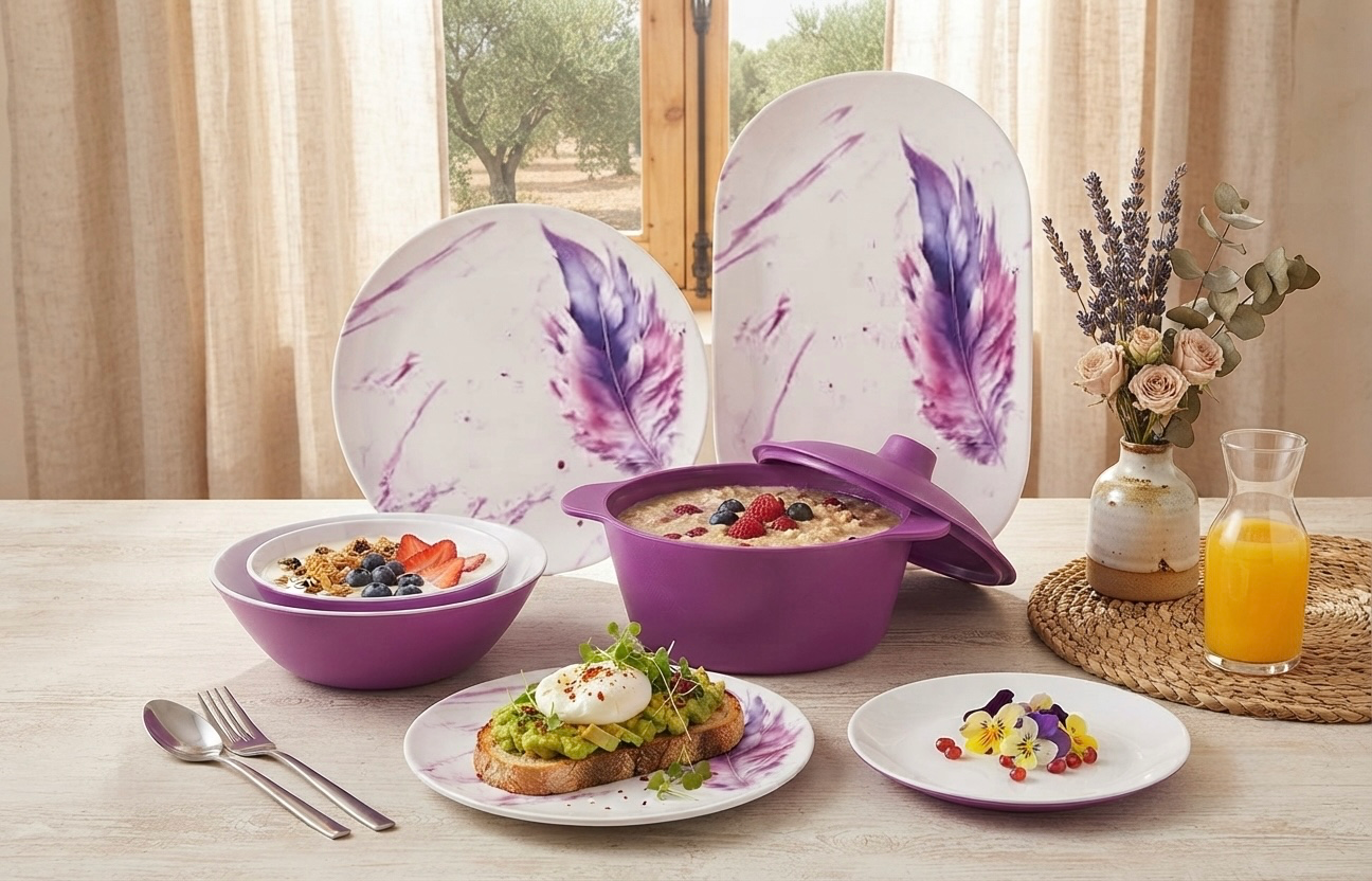 طقم ميلامين مدور كود 1240 - Premium Melamine Set