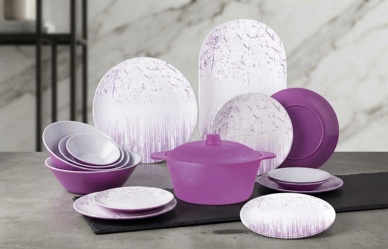 طقم ميلامين مدور كود 1250 - Premium Melamine Set