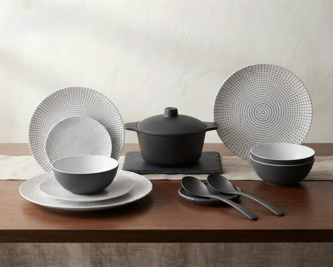 طقم ميلامين مدور كود 1260 - Premium Melamine Set