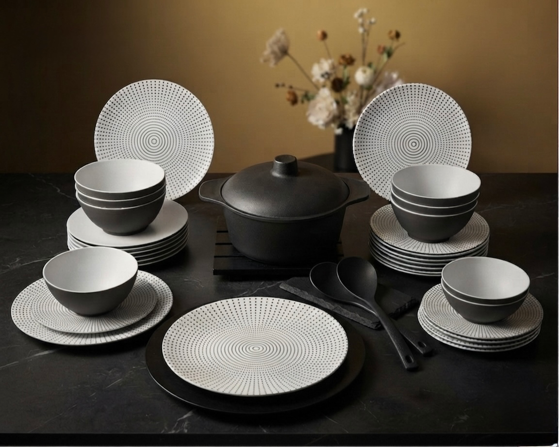 طقم ميلامين مدور كود 1260 - Premium Melamine Set
