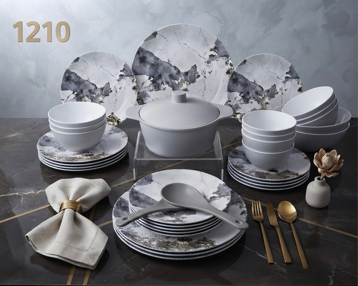 طقم ميلامين مدور كود 1210 - Premium Melamine Set