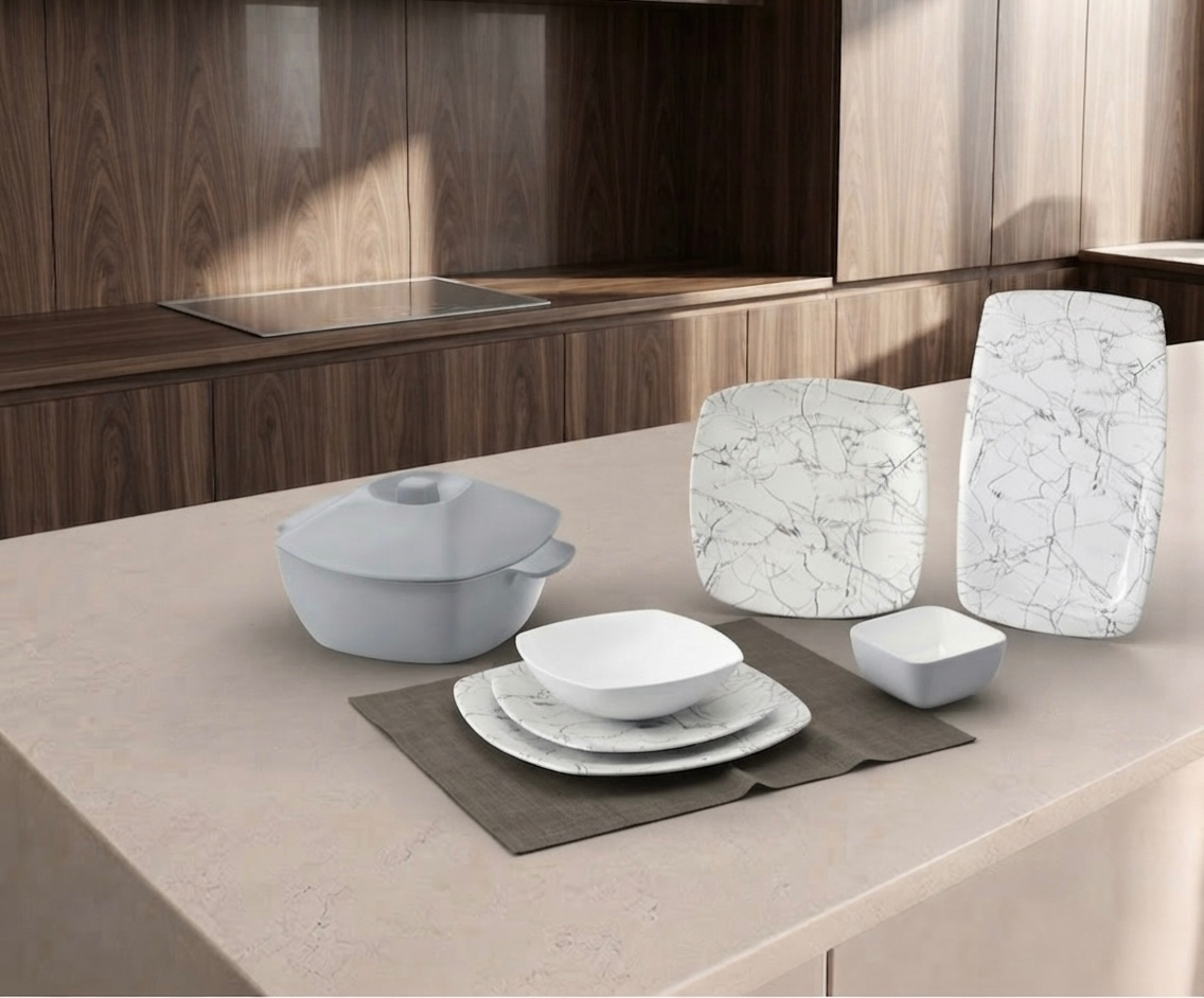 طقم ميلامين مربع كود 7006 - Premium Melamine Set