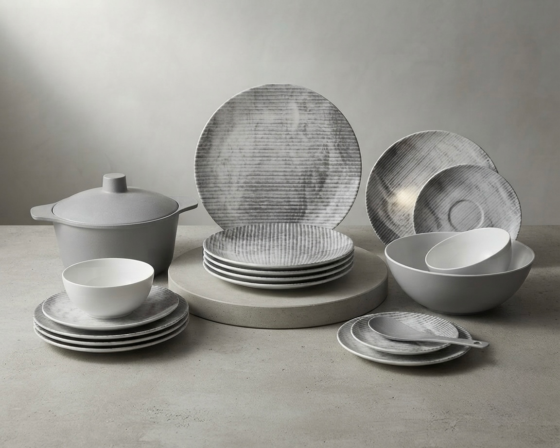 طقم ميلامين مدور كود 1450 - Premium Melamine Set