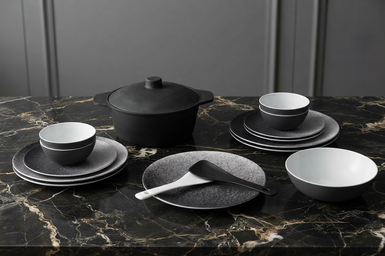 طقم ميلامين مدور كود 1040 - Premium Melamine Set
