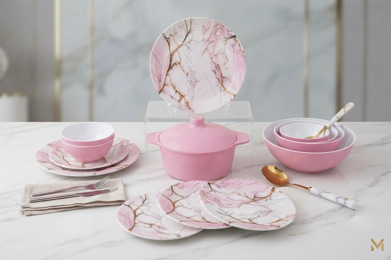 طقم ميلامين مدور كود 1000 - Premium Melamine Set