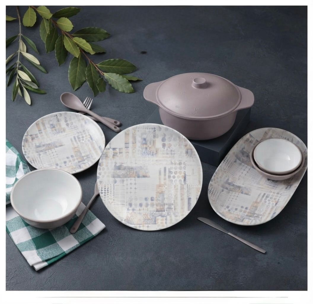 طقم ميلامين مدور كود 1400 - Premium Melamine Set