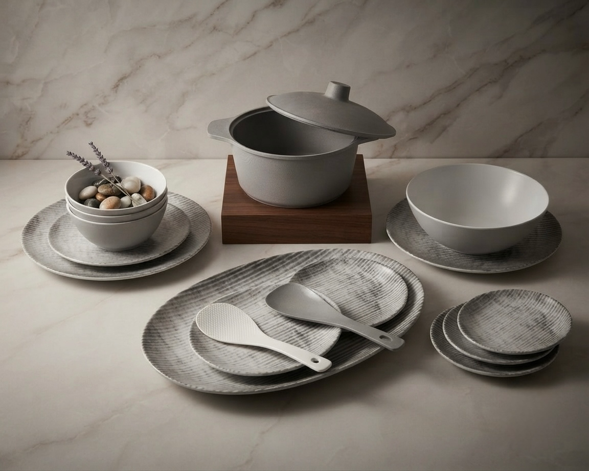 طقم ميلامين مدور كود 1450 - Premium Melamine Set