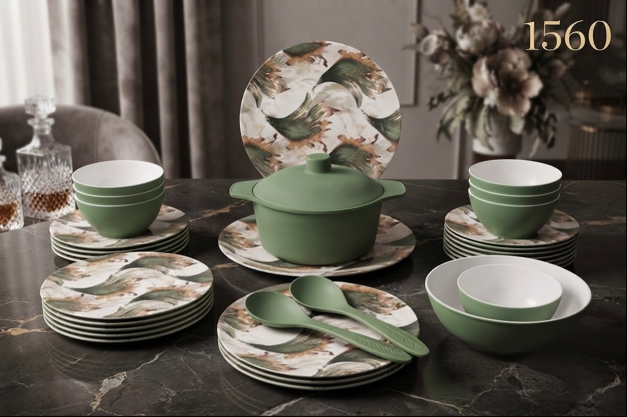 طقم ميلامين مدور كود 1560 - Premium Melamine Set