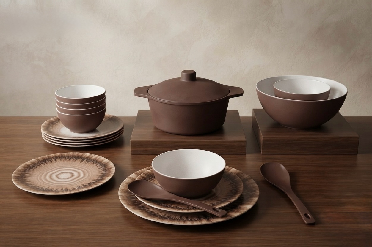 طقم ميلامين مدور كود 1460 - Premium Melamine Set