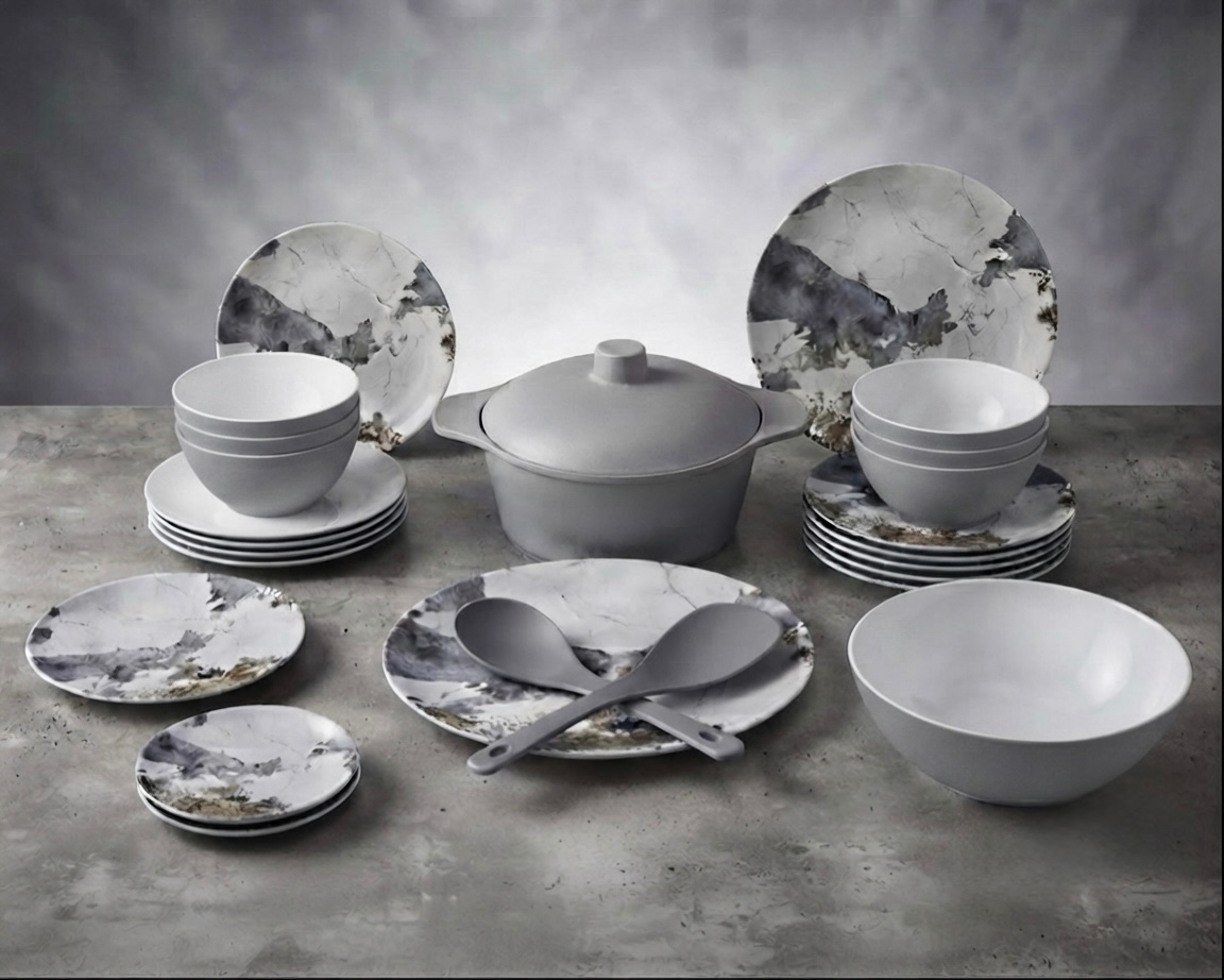 طقم ميلامين مدور كود 1210 - Premium Melamine Set