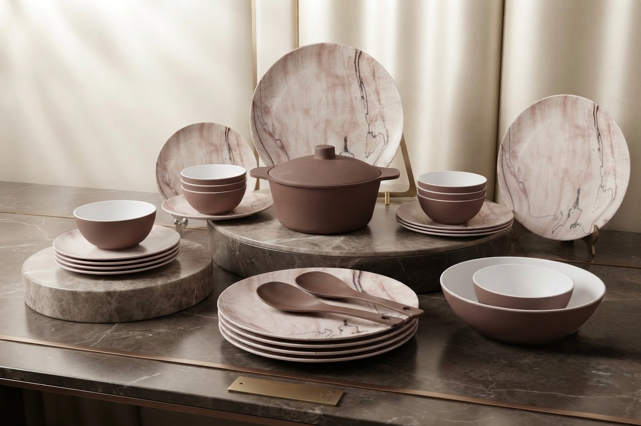 طقم ميلامين مدور كود 1070 - Premium Melamine Set