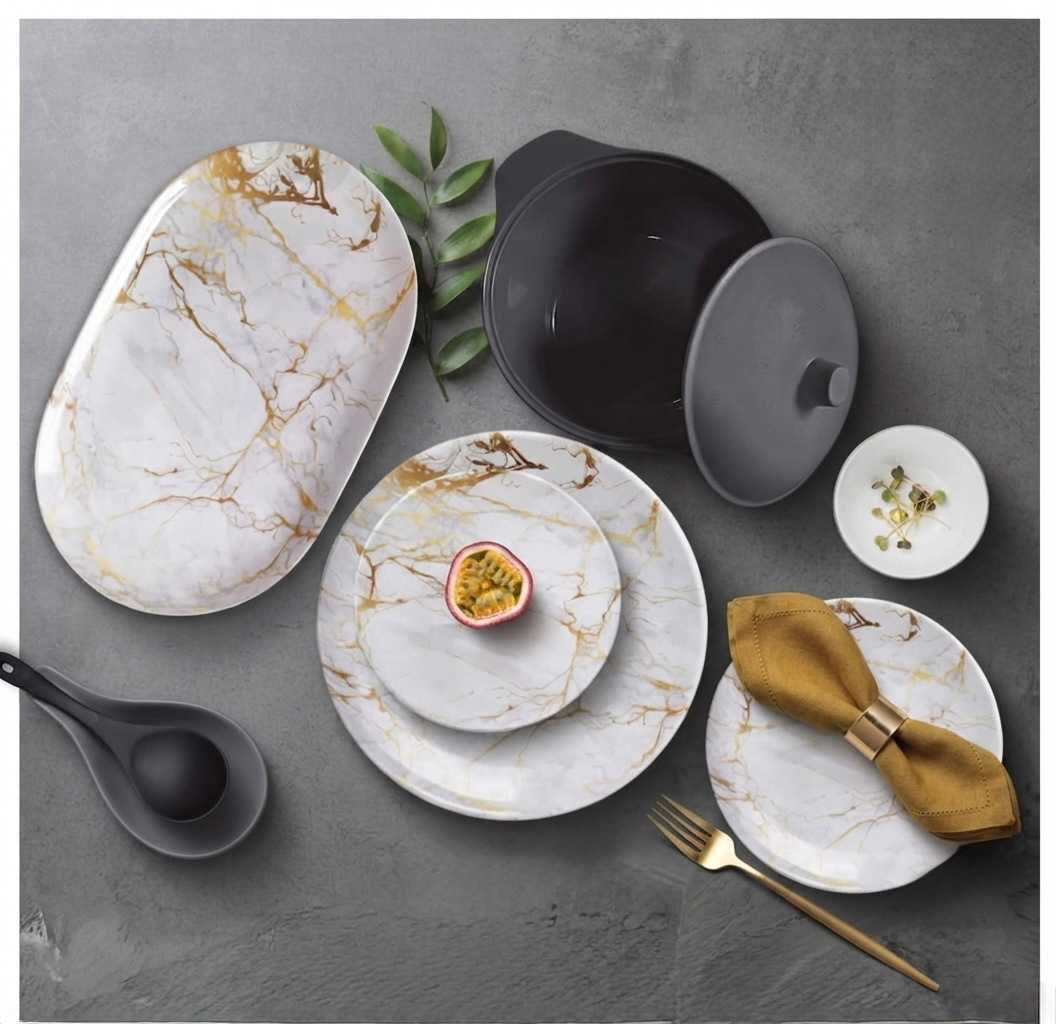 طقم ميلامين مدور كود 1050 - Premium Melamine Set