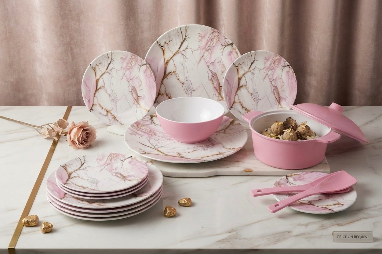 طقم ميلامين مدور كود 1000 - Premium Melamine Set