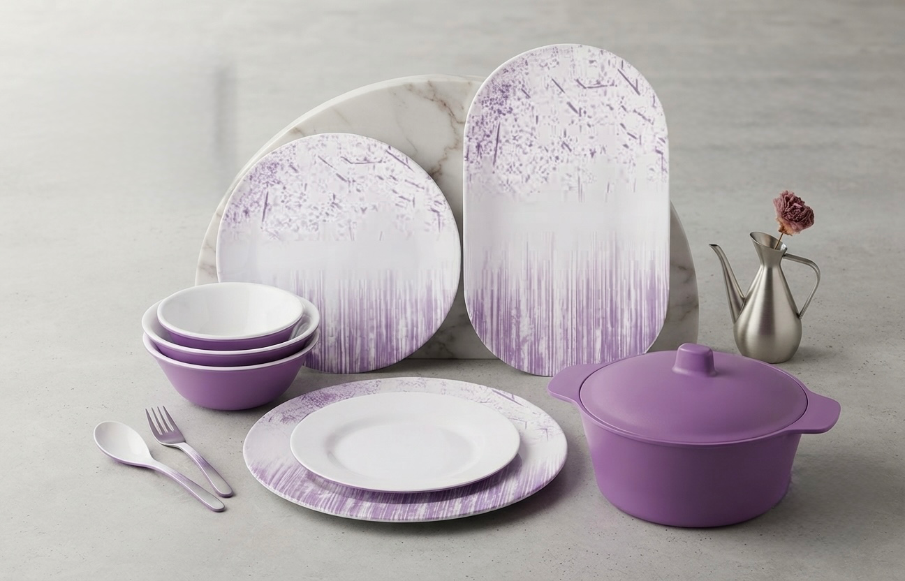 طقم ميلامين مدور كود 1250 - Premium Melamine Set
