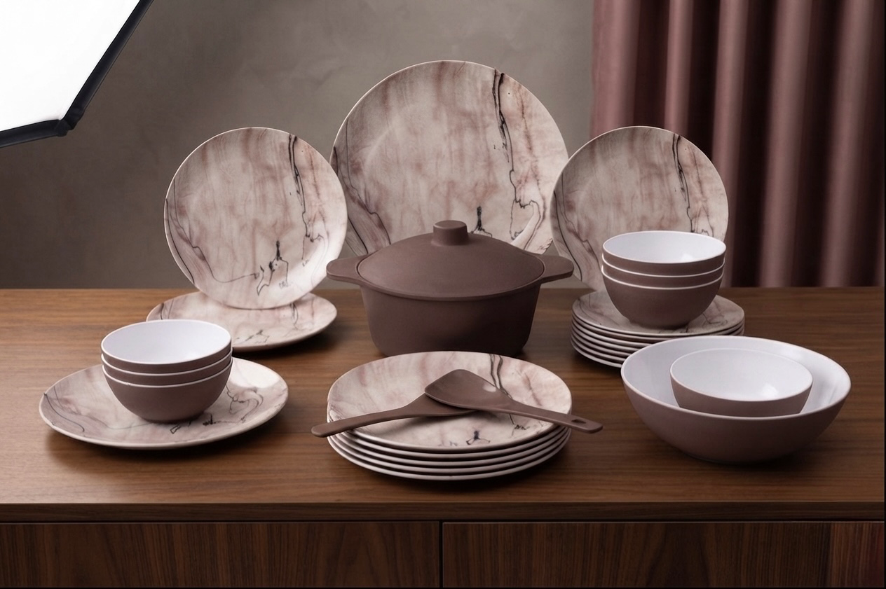 طقم ميلامين مدور كود 1070 - Premium Melamine Set